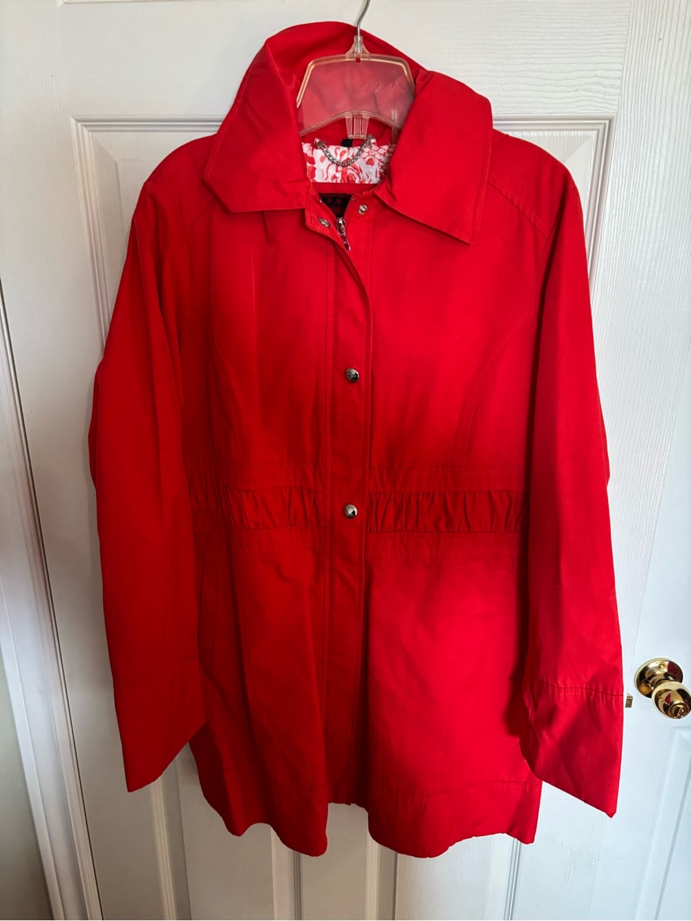 Guess Red Snap-Front Trench Coat